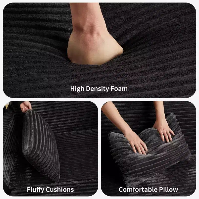 Canapé-lit convertible 55 pouces avec repose-pieds escamotable et dossier réglable, canapé peu encombrant pour petits appartements