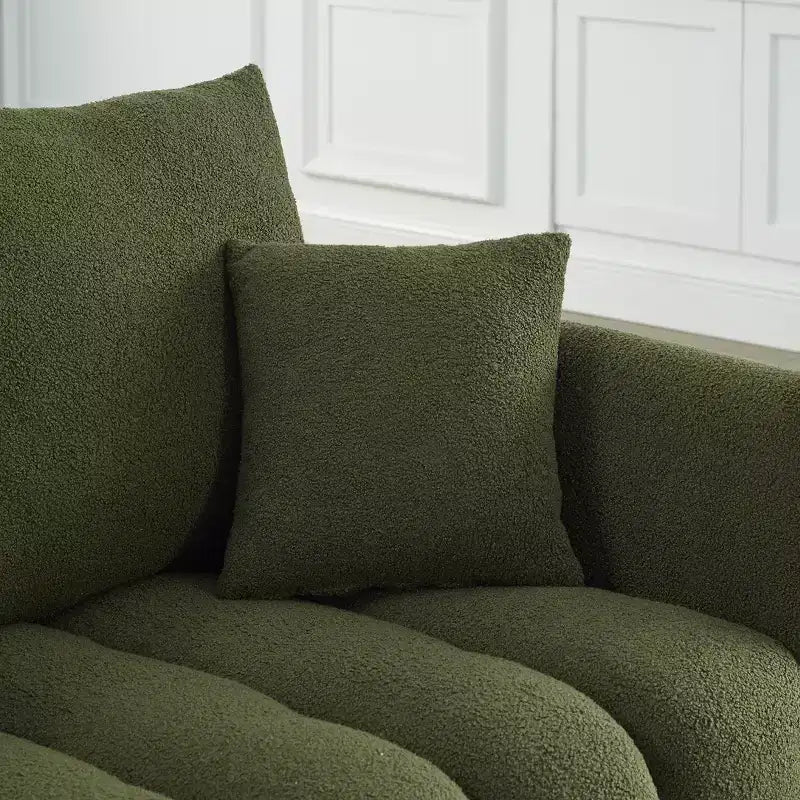 GDFStudio Alanna Canapé 3 places moderne en tissu peluche 79,5 po avec oreillers