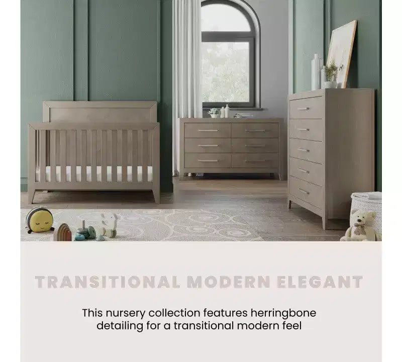 Ensemble de chambre de bébé 3 pièces Child Craft Kieran comprenant un lit de bébé convertible 4-en-1, une commode double et une commode