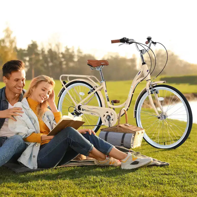 Vélo de ville femme Zeus & Ruta 24 pouces, 7 vitesses, cadre acier