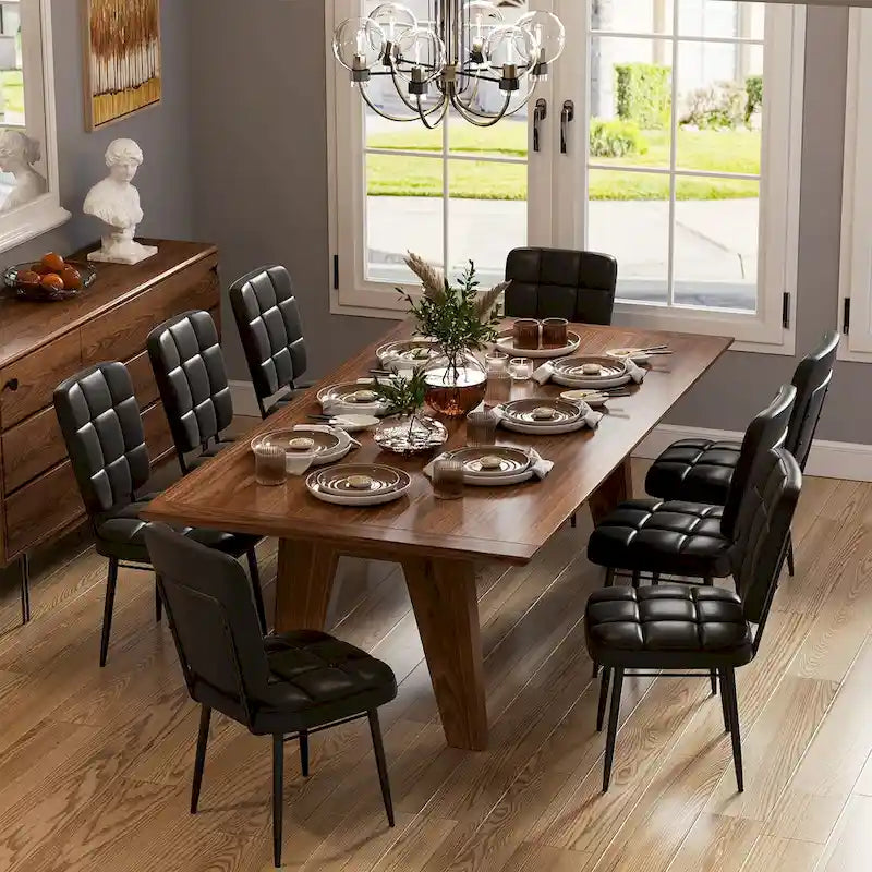 Lot de 2/4/6/8 chaises de salle à manger modernes, chaises de cuisine rembourrées avec coussin épais pour salle à manger
