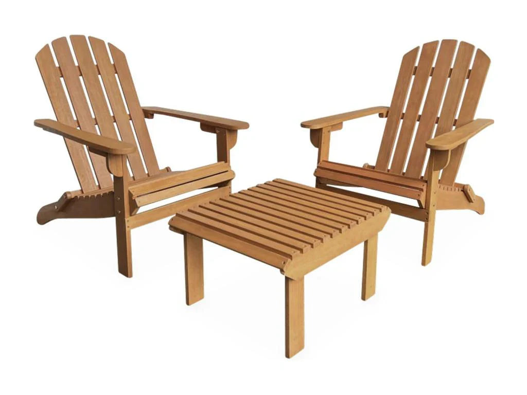 Lot de fauteuils de jardin - Naturel clair