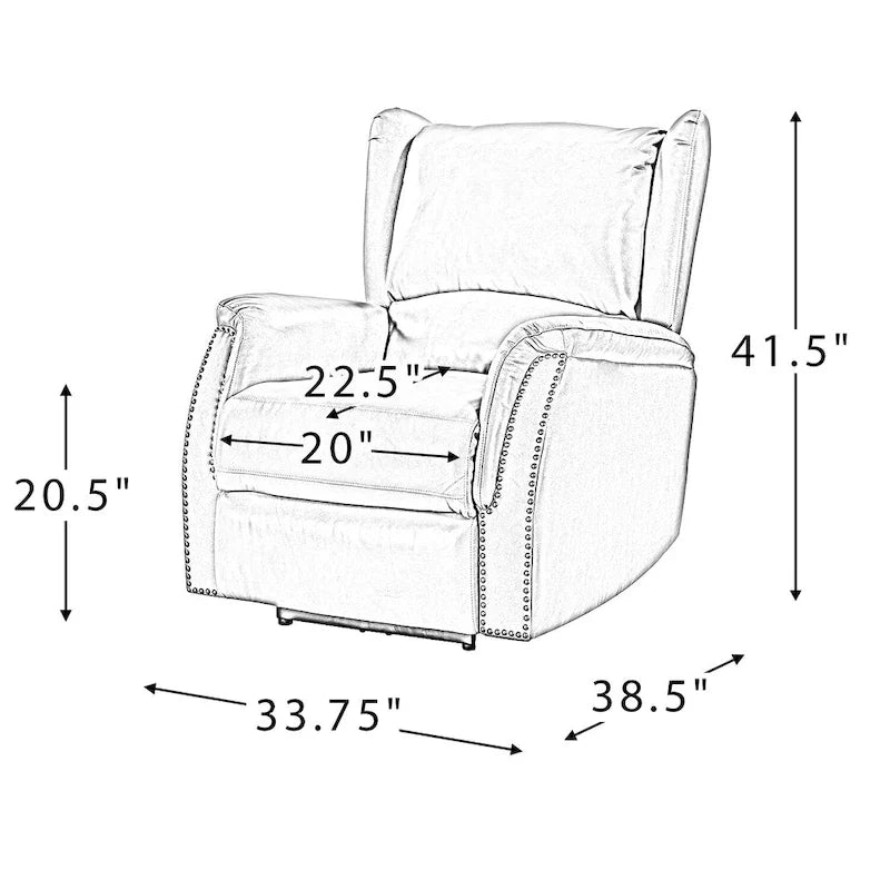 Fauteuil inclinable électrique Eduardo en cuir véritable avec port USB (ensemble de 2)