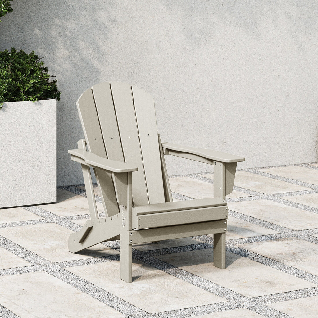 Chaise Adirondack pliante d'extérieur tout temps Polytrends Laguna résistante à la décoloration pour patio