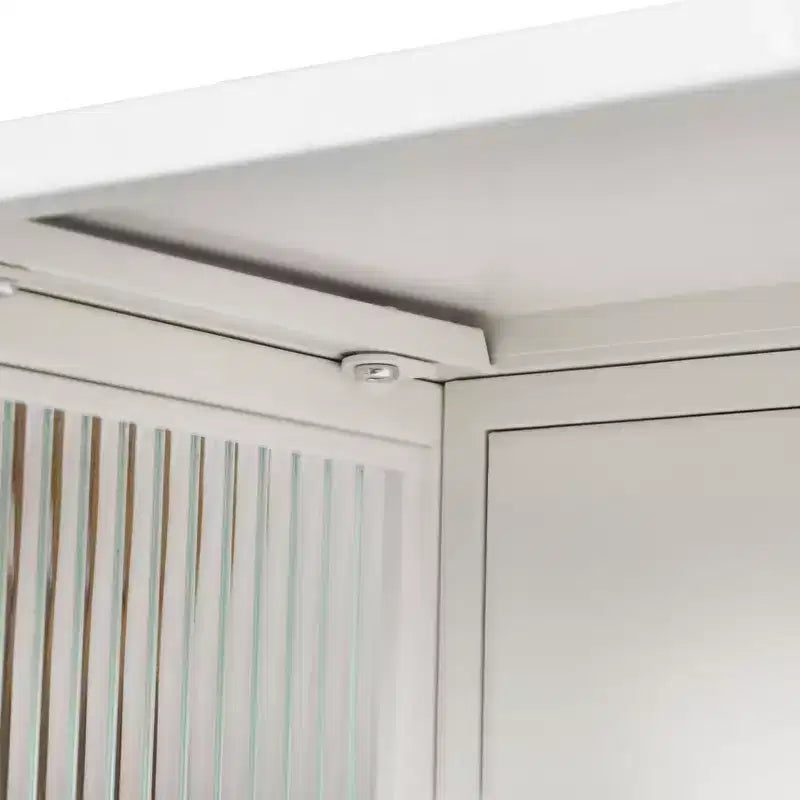 Meuble haut moderne à 2 portes Okak avec portes vitrées de rangement à 3 niveaux pour entrée/salle à manger/salon/cuisine