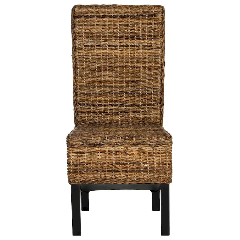 Lot de 2 chaises de salle à manger en osier naturel 48L x 56P x 104H cm, style bohème côtier