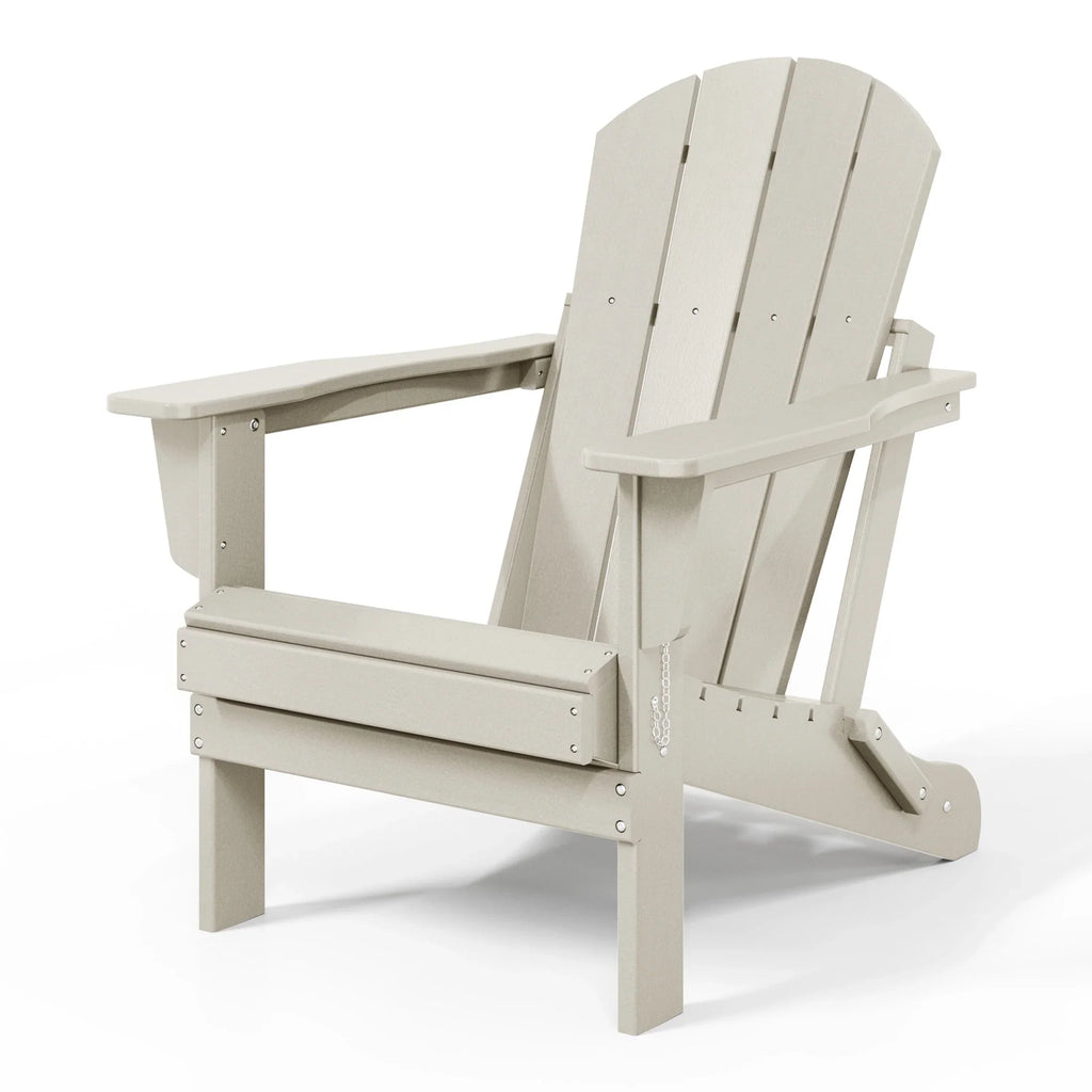 Chaise Adirondack pliante d'extérieur tout temps Polytrends Laguna résistante à la décoloration pour patio