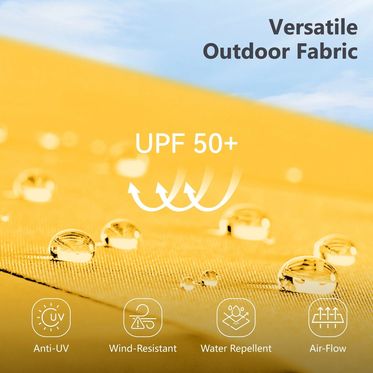 MAISON ARTS Parasol excentré rectangulaire de 4,5 m avec manivelle, parasol de marché double face d'extérieur avec lumières LED solaires et base incluse
