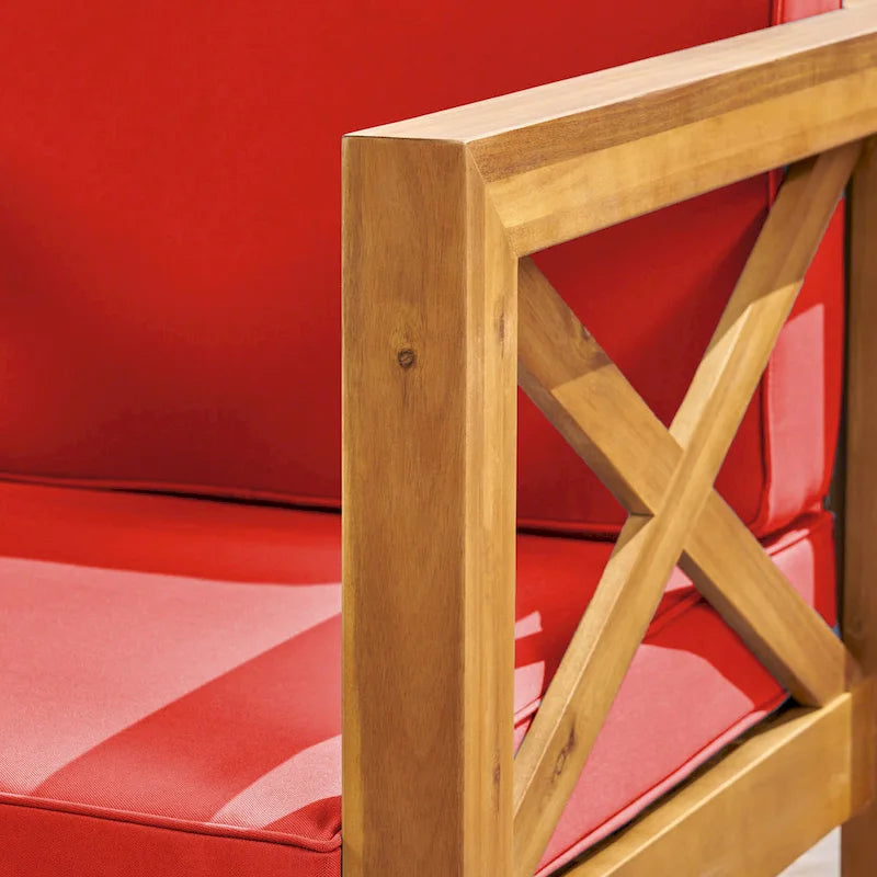 Ensemble de conversation d'extérieur Brava 6 pièces en bois d'acacia par Christopher Knight Home