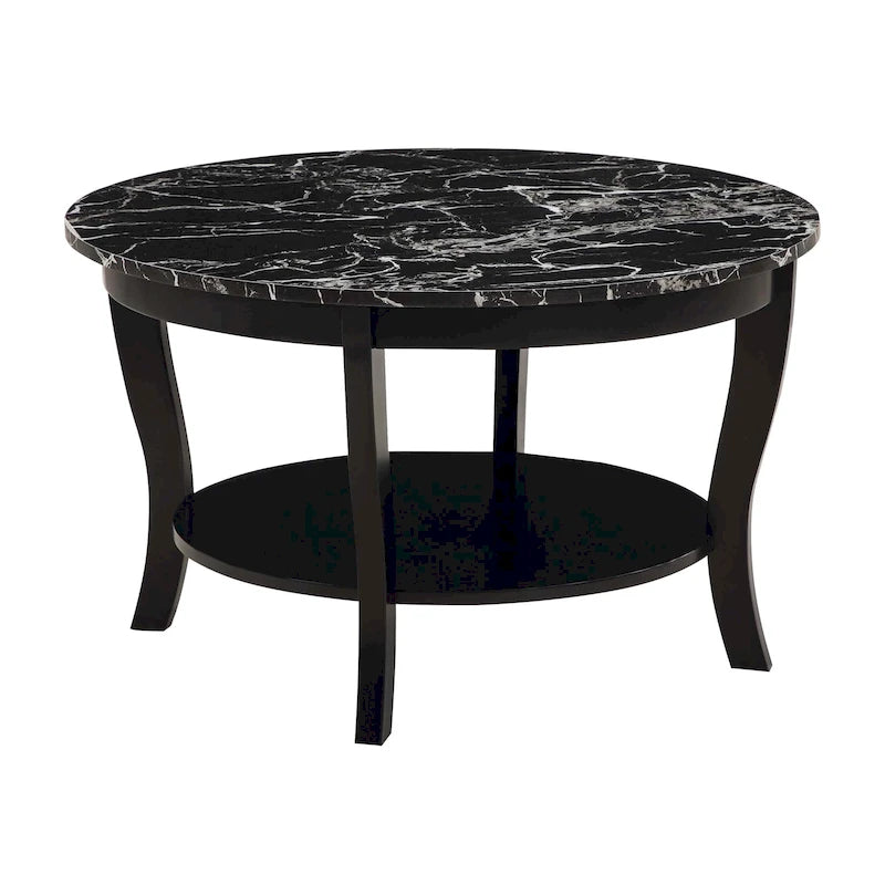 Table basse ronde avec étagère American Heritage de Convenience Concepts