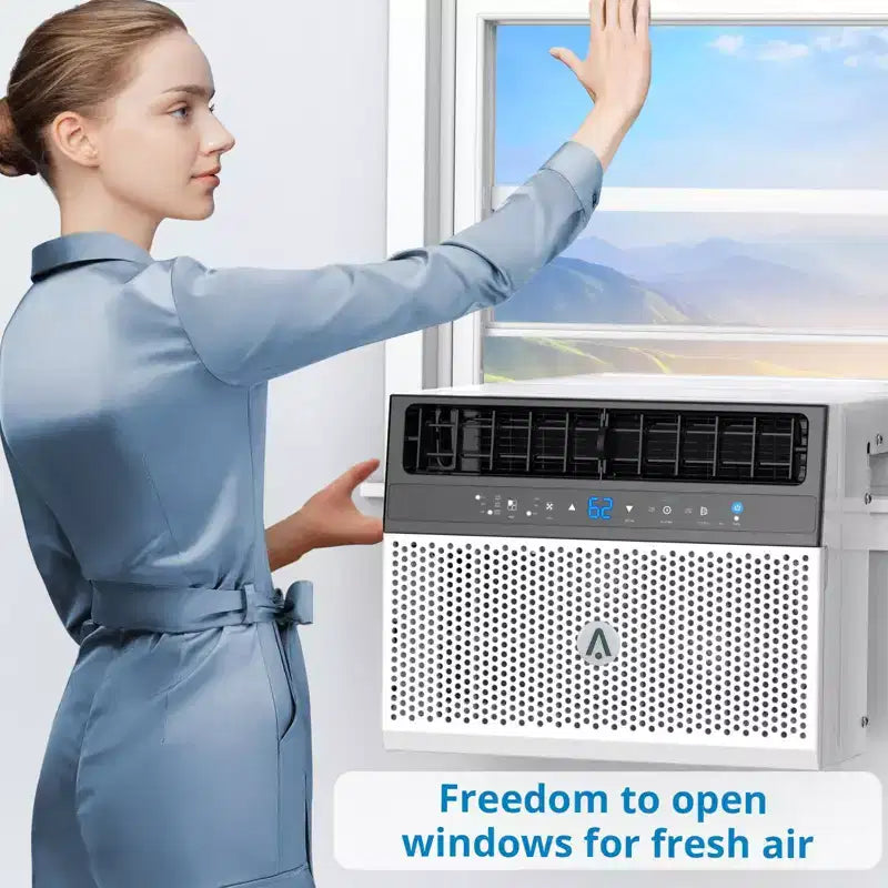 Climatiseur de fenêtre intelligent Acekool 6 000 BTU, climatiseur de pièce Wi-Fi avec télécommande, refroidissement silencieux pour pièces jusqu'à 23 m²