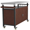 Chariot de barbecue extérieur avec plateau en acier inoxydable (sans tabouret)