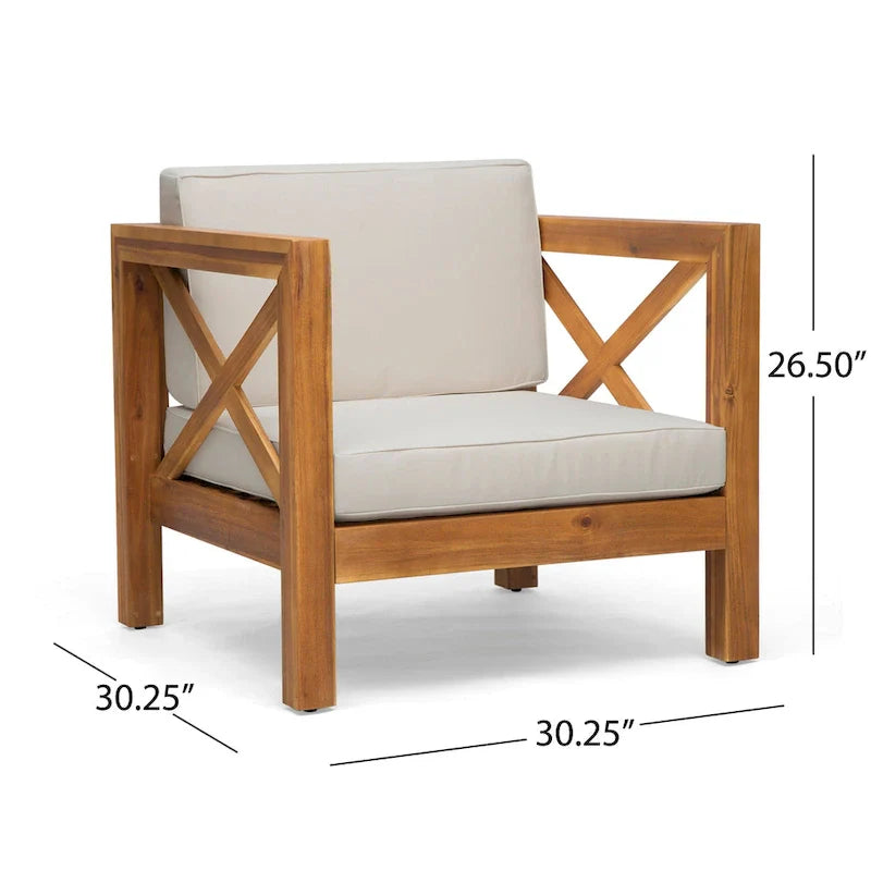 Ensemble de conversation d'extérieur Brava 6 pièces en bois d'acacia par Christopher Knight Home