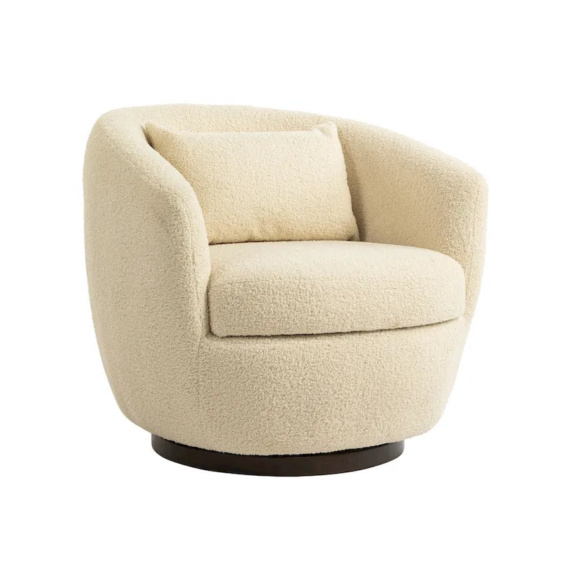 Fauteuil club pivotant rembourré avec rangement, chaise d'appoint moderne pour salon, chambre, bureau ou coin lecture