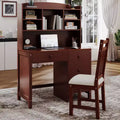 Bureau d'ordinateur en bois moderne Okak pour la maison avec plateau/chaise et étagère, bureau d'écriture de rangement pour adolescents et étudiants pour l'étude, le bureau