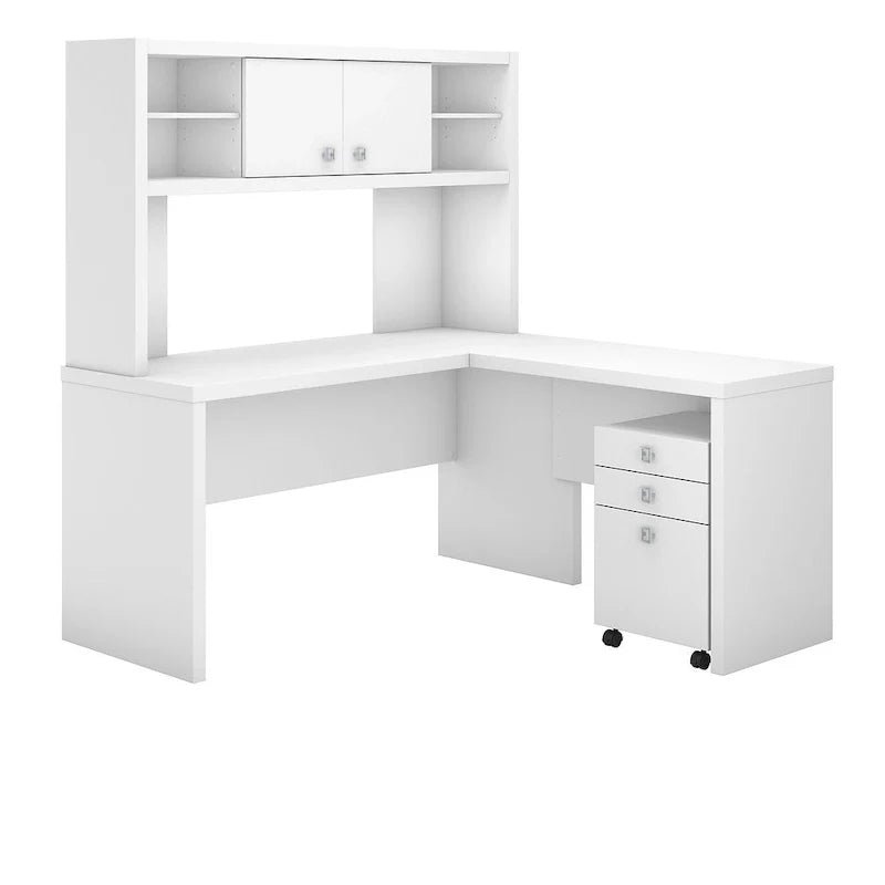 Bureau d'angle Echo avec huche et tiroirs
