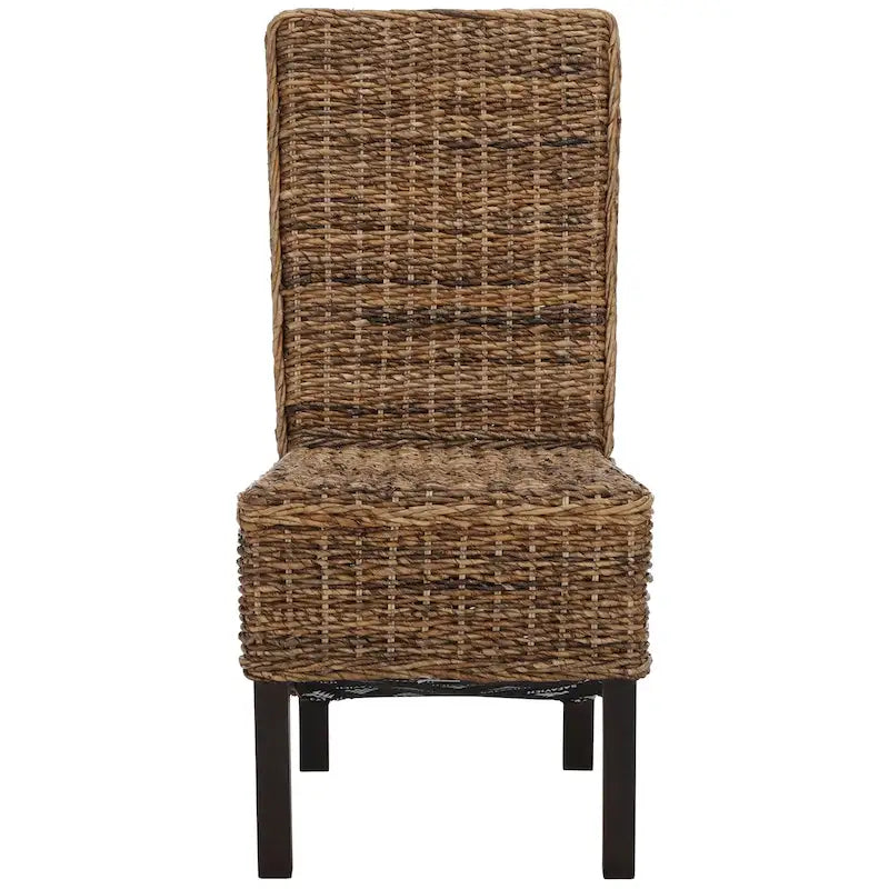 Lot de 2 chaises de salle à manger en osier naturel 48L x 56P x 104H cm, style bohème côtier