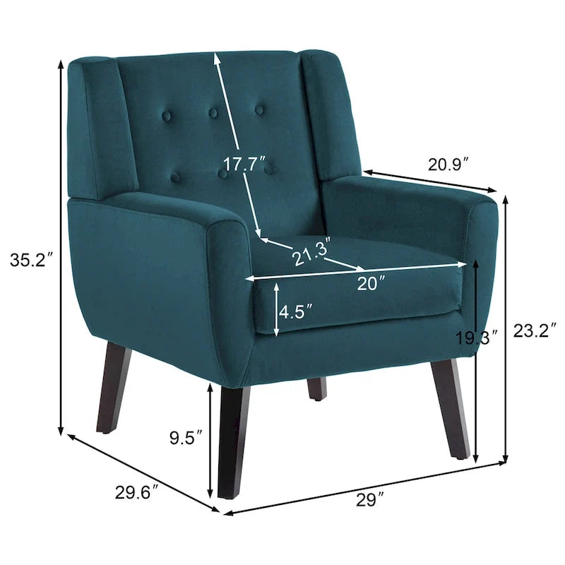 Lot de 2 fauteuils de salon en velours avec accoudoirs