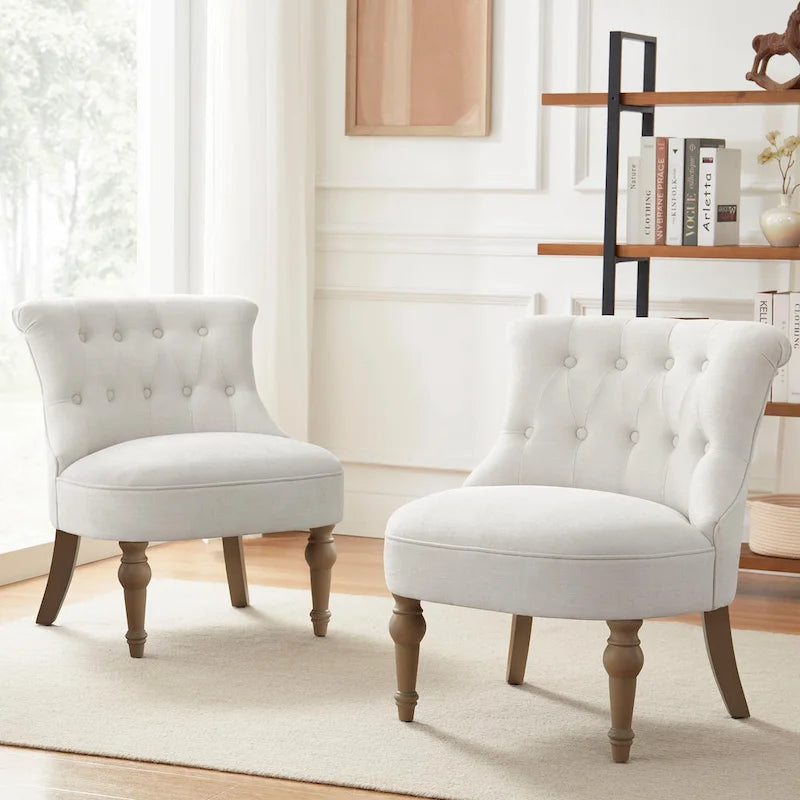 Fauteuil d'appoint confortable sans accoudoirs pour le salon