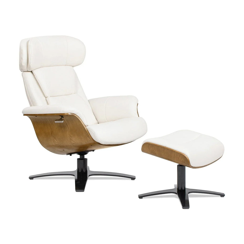 Jovan 31.5 Fauteuil inclinable en cuir véritable avec ottoman