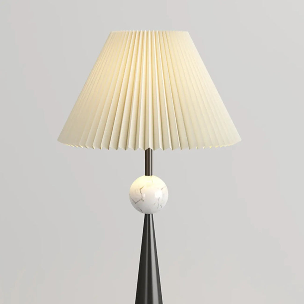 Lampadaire conique contemporain en métal avec abat-jour en tissu