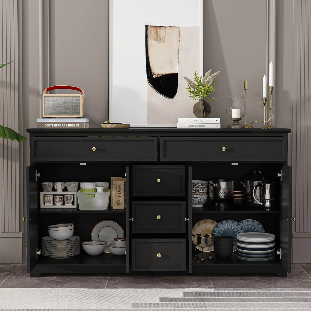 Buffet bahut 150 cm blanc laqué moderne contemporain du milieu du siècle