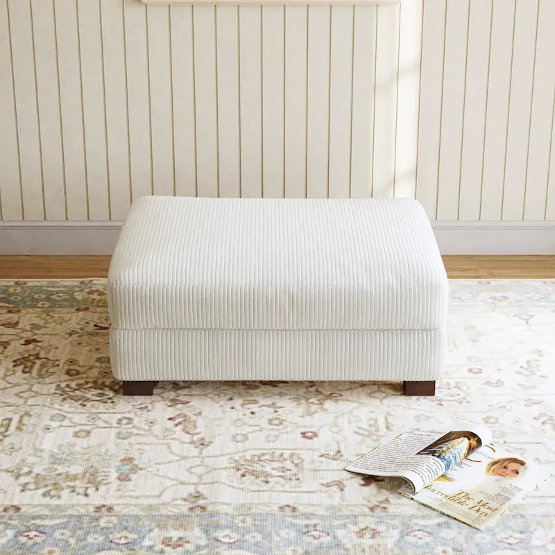 Pouffe d'appoint oversize en velours côtelé moderne