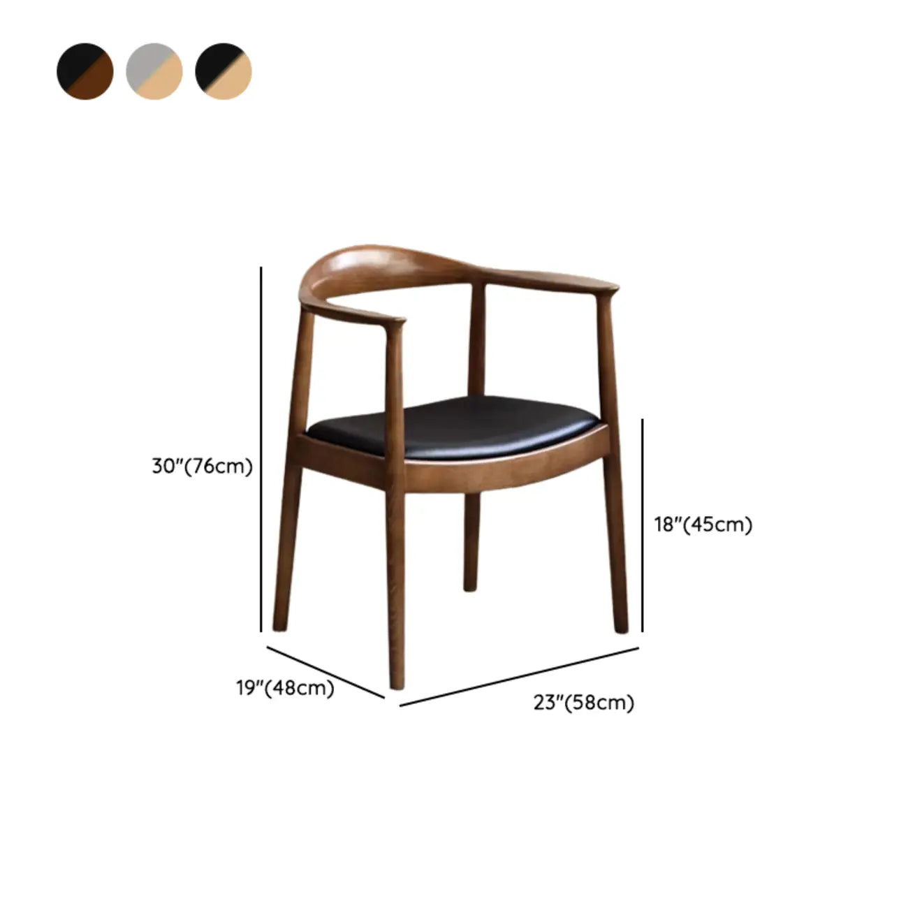 Chaise de salle à manger scandinave incurvée en bois tressé avec accoudoirs