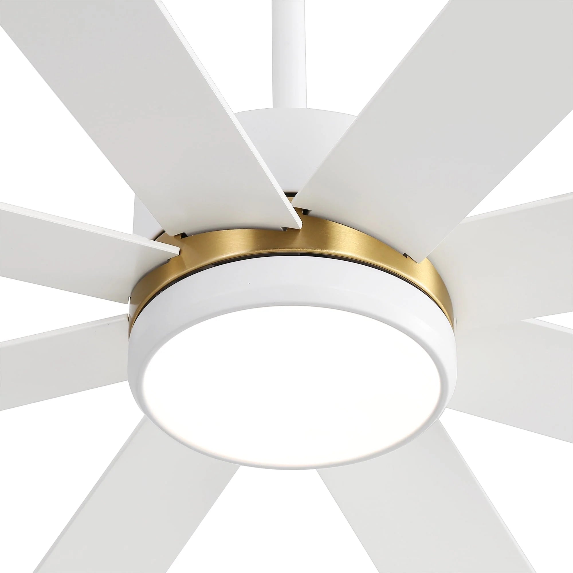 Ventilateur de plafond de 65 pouces à 8 pales noires avec lumière LED et télécommande
