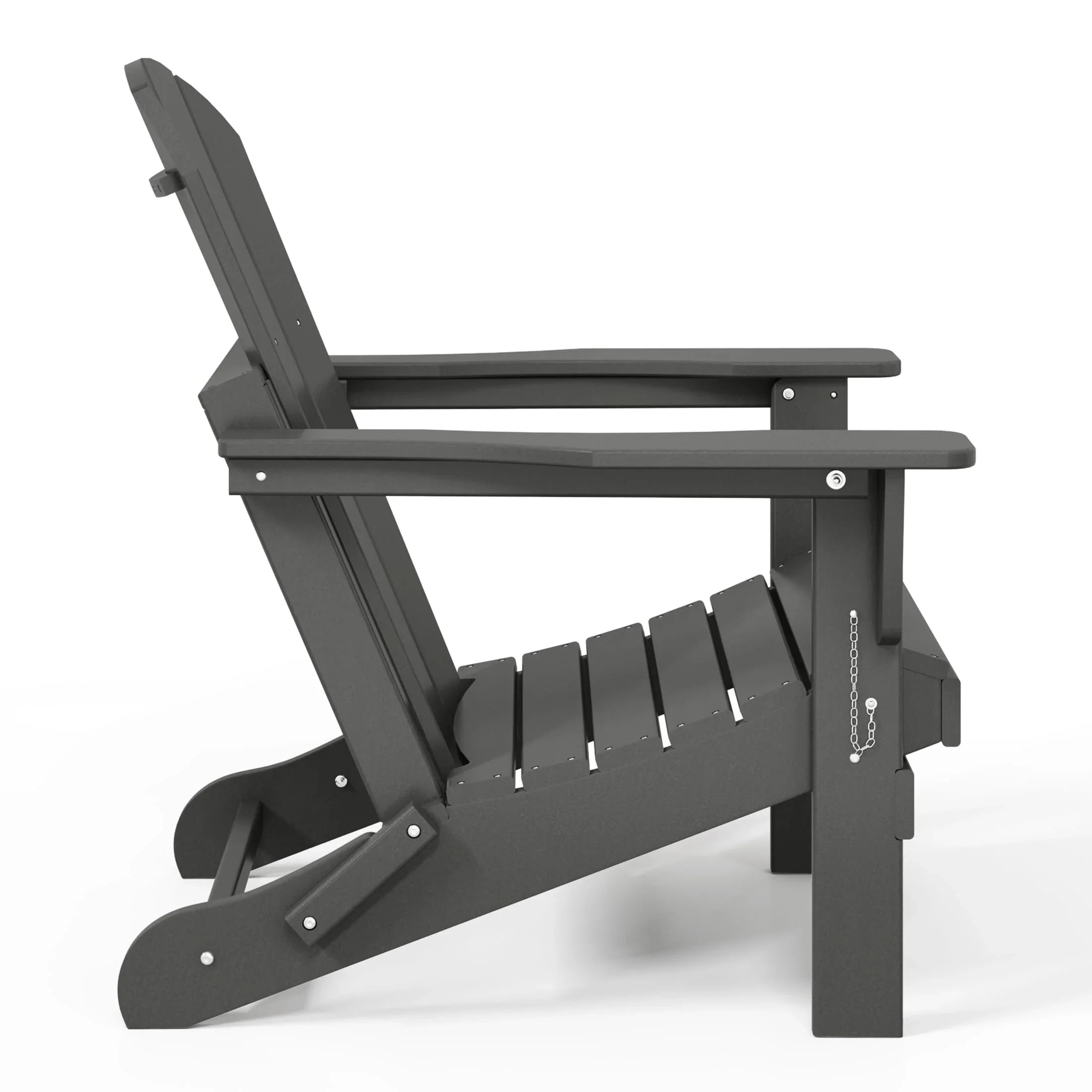 Chaise Adirondack pliante d'extérieur tout temps Polytrends Laguna résistante à la décoloration pour patio