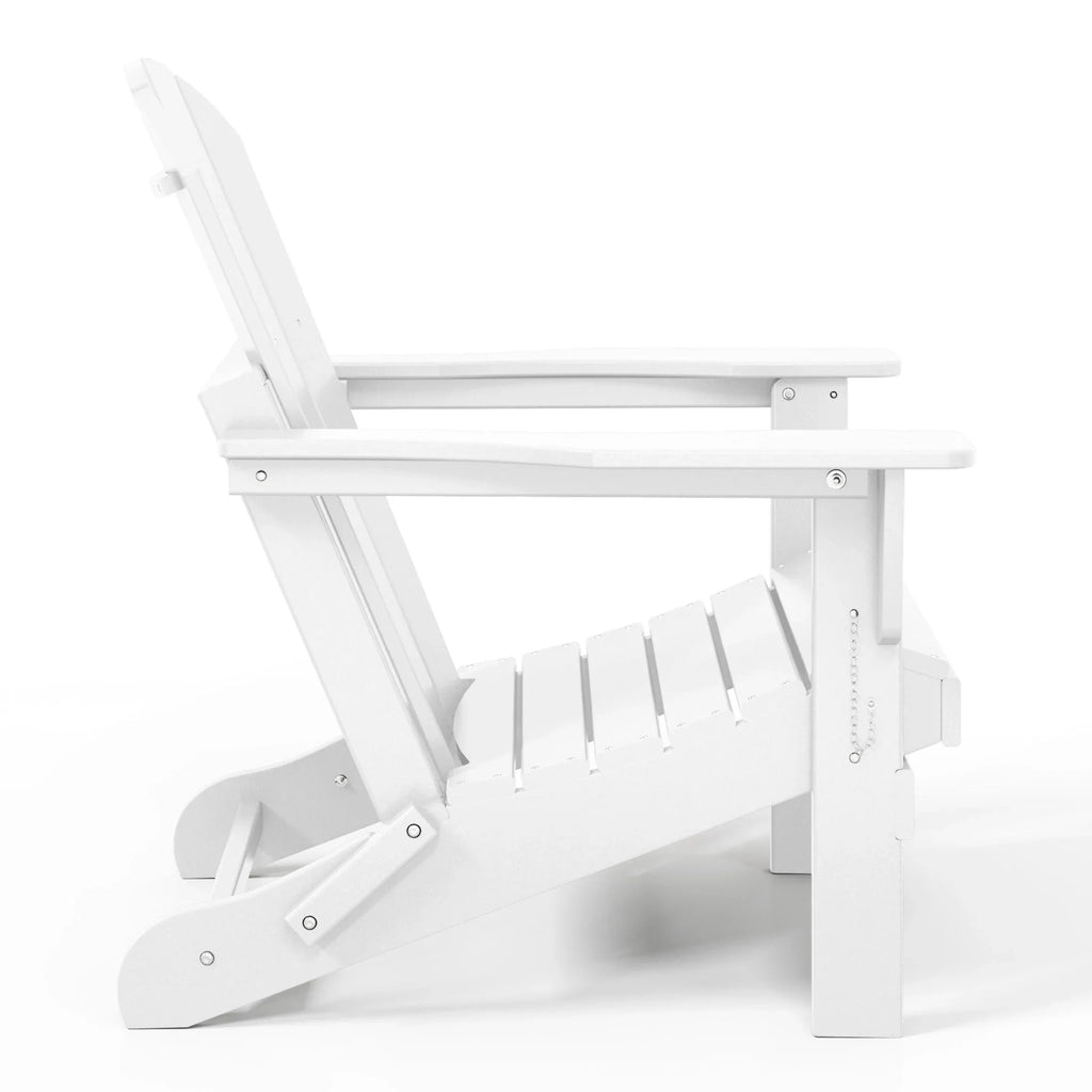 Chaise Adirondack pliante d'extérieur tout temps Polytrends Laguna résistante à la décoloration pour patio