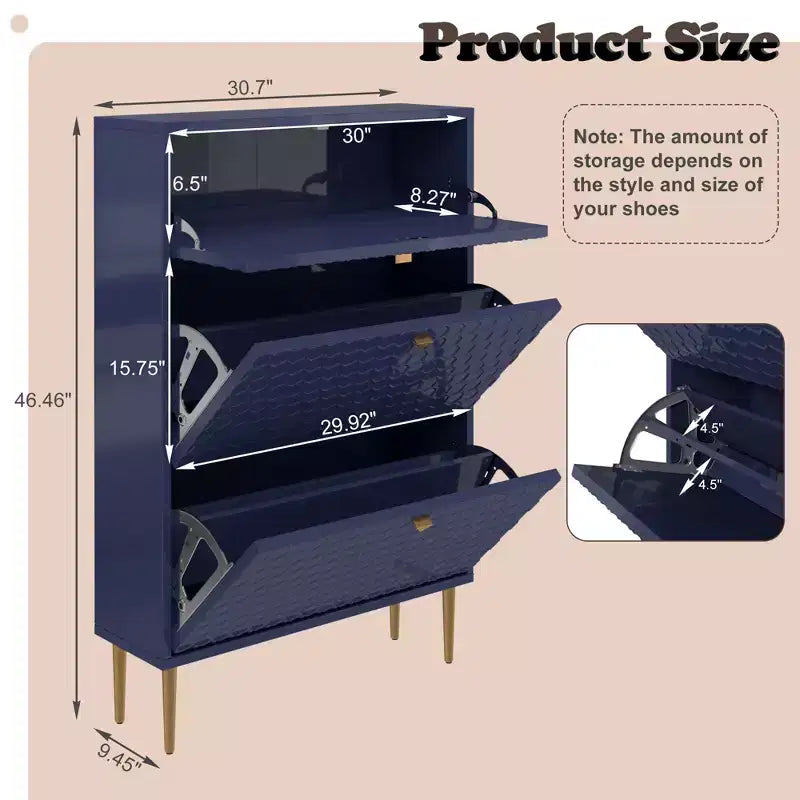 CLIHOME Meuble à chaussures d'entrée 24 paires, avec tiroirs basculants, étagère de rangement