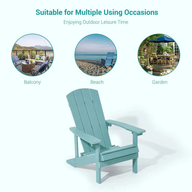 Chaises Adirondack d'extérieur en bois résistantes aux intempéries Bonosuki - Lot de 4