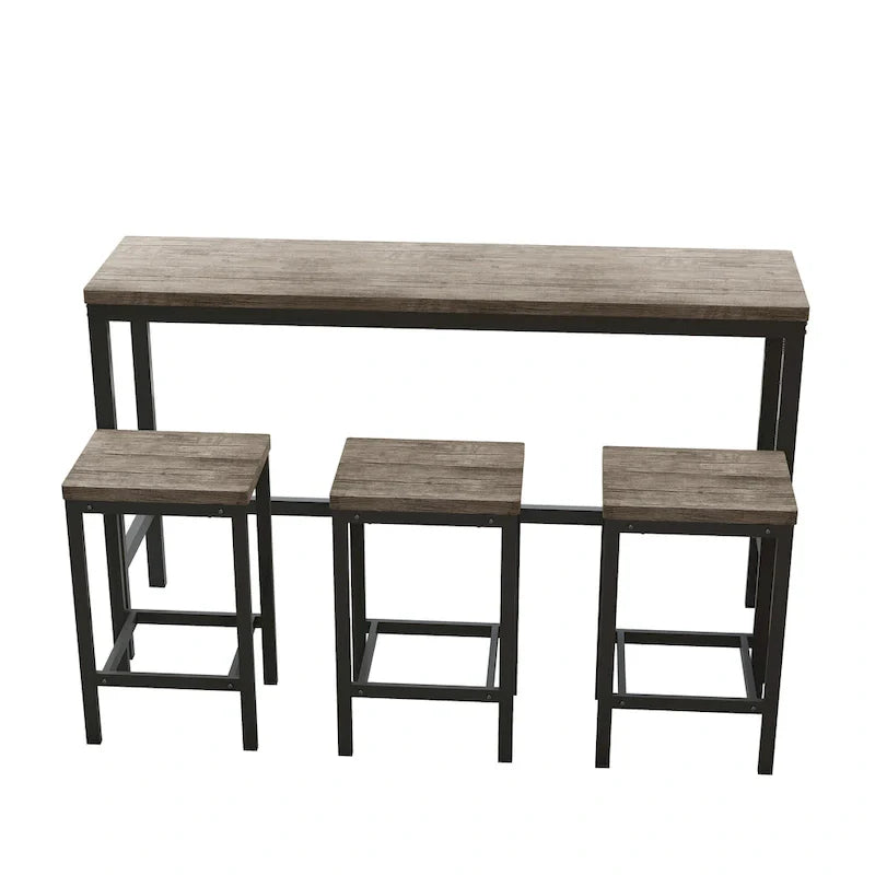 Ensemble table de bar et 3 tabourets