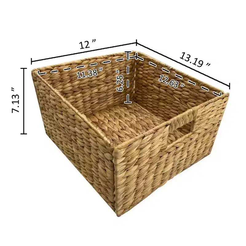 eHemco 3 tiroirs de rangement avec 6 paniers en jacinthe d'eau naturelle