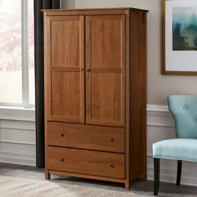 Armoire 2 portes en bois massif - 41x72x22