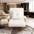 Canapé-lit pliant 3-en-1 convertible en fauteuil - Dossier réglable sur 5 positions avec oreiller, lit d'appoint peu encombrant pour salon, chambre et bureau (Blanc)