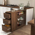 Buffet GDFStudio Hikaru moderne avec portes coulissantes en verre et tiroirs