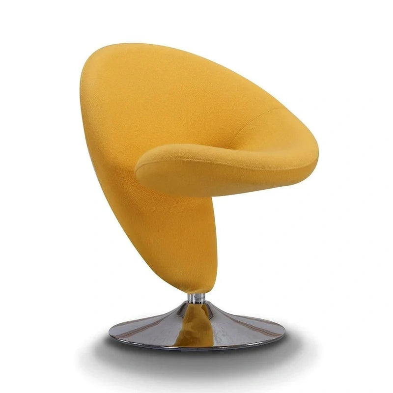 Fauteuil pivotant en mélange de laine et chrome Curl de Manhattan Comfort (lot de 2)