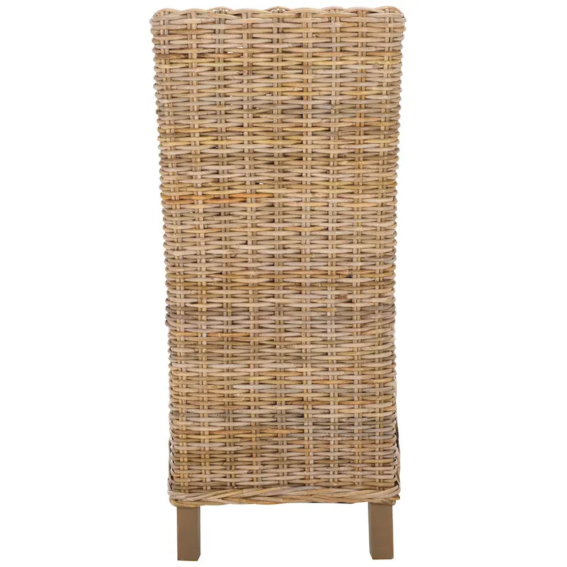Lot de 2 chaises de salle à manger en osier naturel 48L x 56P x 104H cm, style bohème côtier