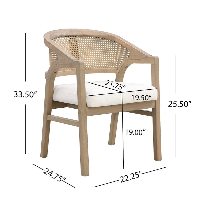 Christopher Knight Home - Chaise de salle à manger capitonnée en cannage (Lot de 2)