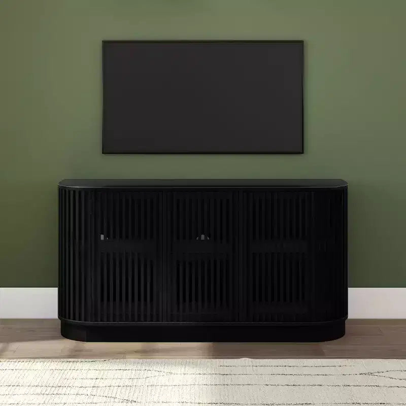 Buffet en bois massif Plank+Beam Contour avec 3 portes, meuble TV 59 po pour salon