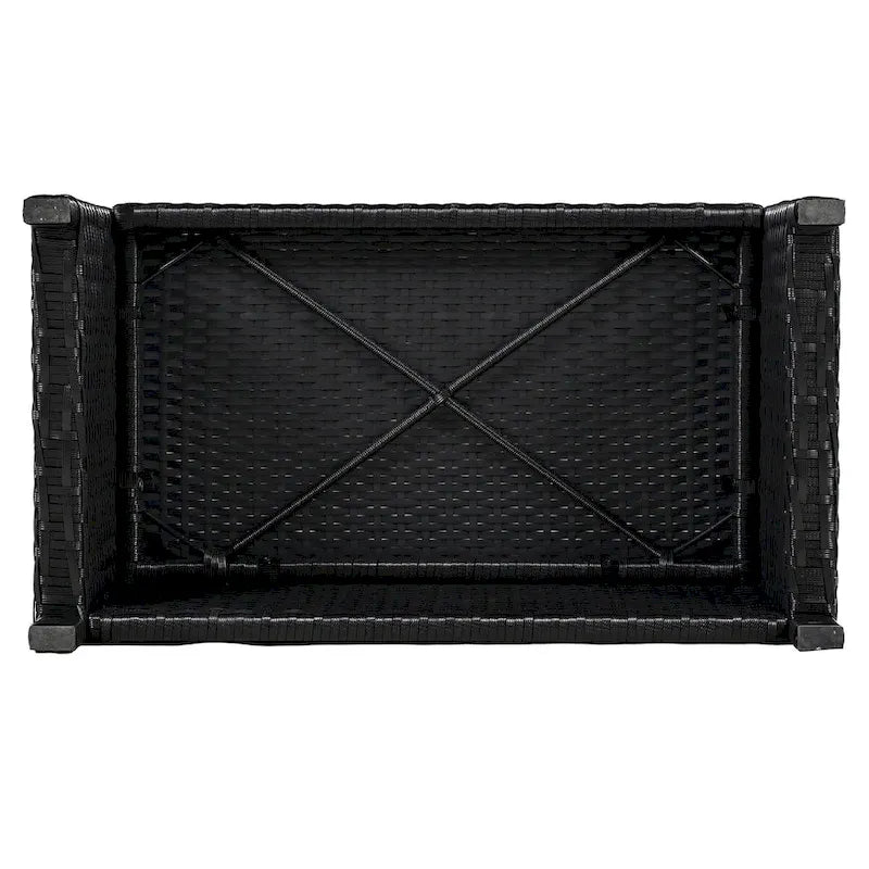 Canapé d'angle d'extérieur en rotin pour spa, forme quadrilatérale