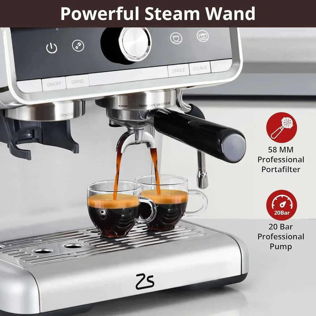 Machine à café expresso, avec moulin, réservoir d'eau de 2,8 L