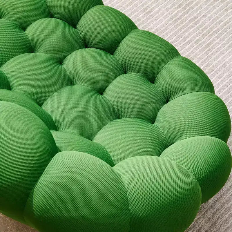 Canapé de sol bulle de 47 pouces avec design incurvé, pouf 3D pour salon, vert
