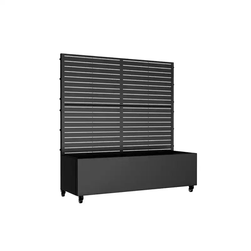 MAYEERTY Jardinière avec Treillis en Fer Noir à Lames Style Classique 120x120x40cm Lot de 3