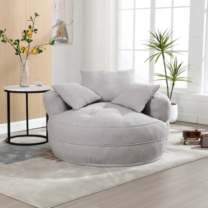 Fauteuil paresseux rond – Blanc/Bleu/Gris/Jaune/Orange/Rouge rosé/Bleu marine/Vert, Siège simple et double