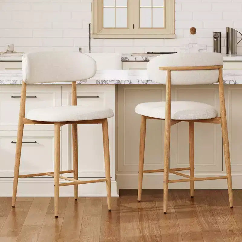 Tabouret de bar hauteur comptoir avec assise rembourrée et pieds en métal, chaise d'îlot de cuisine moderne de 26,3 pouces