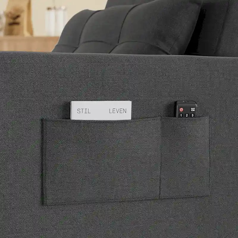 Canapé-lit convertible 3 en 1, chaise longue rembourrée réglable et pliable