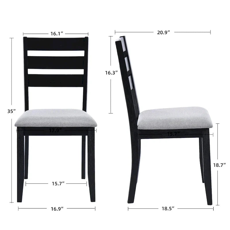 Lot de 4 chaises de salle à manger en bois à dossier à lattes